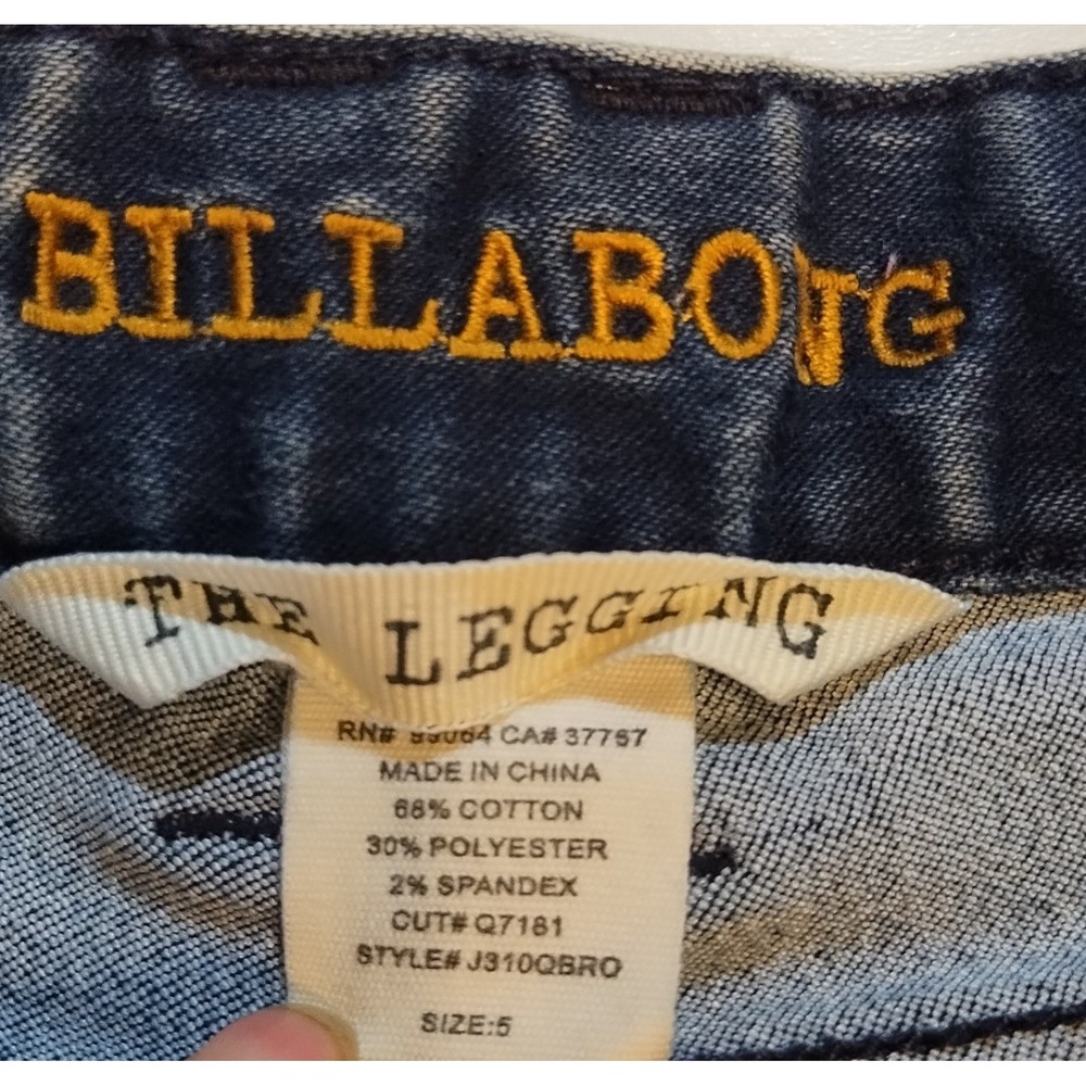 Billabong The Legging‎ Dark Wash Skinny Jeans Womens Size 5 Low Rise - Picture 5 of 8